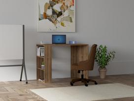 rasomasis stalas 90 cm - Rašomasis stalas Kalune Design Cool, rudas - 3 nuotrauka