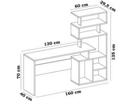160 x 70 stalas - Kalune Design Studijų stalas Next - Baltas - 3 nuotrauka