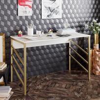stalas 120 x 60 - Kalune Design Studijų stalas Tuna - Gold - 2 nuotrauka