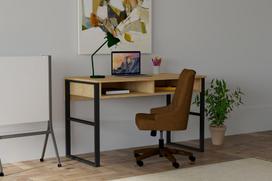 stalas 120 x 60 - Rašomasis stalas Kalune Design Misto, rudas/juodas - 3 nuotrauka