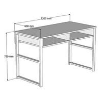 stalas 120 x 60 - Rašomasis stalas Kalune Design Misto, rudas/juodas - 4 nuotrauka
