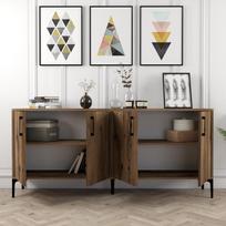 tv komoda 180 - Kalune Design Konsolė Kiev - Walnut - 3 nuotrauka