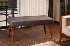 taburetes ir - Kalune Design Pouffe. Pole Ahşap Ayaklı - Anthracite - 3 nuotrauka
