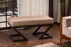 metalo profiliai - Kalune Design Pouffe. Ago Metal Profil Ayaklı - rusvai gelsvas - 2 nuotrauka