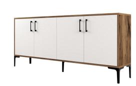 tv komoda 180 - Kalune Design Konsolė Kiev - Walnut, Baltas - 1 nuotrauka