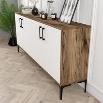 tv komoda 180 - Kalune Design Konsolė Kiev - Walnut, Baltas - 5 nuotrauka