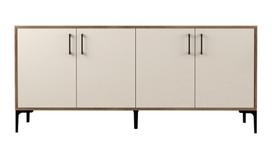 tv komoda 180 - Kalune Design Konsolė Kiev - Walnut, Kreminis - 1 nuotrauka
