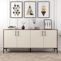 tv komoda 180 - Kalune Design Konsolė Kiev - Walnut, Kreminis - 2 nuotrauka