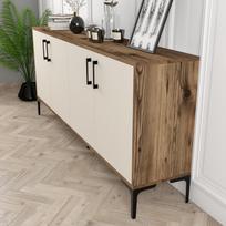 tv komoda 180 - Kalune Design Konsolė Kiev - Walnut, Kreminis - 5 nuotrauka