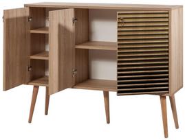 komoda 120 - Komoda Kalune Design 863 (VII), 120 cm, ąžuolo spalvos/geltona - 3 nuotrauka