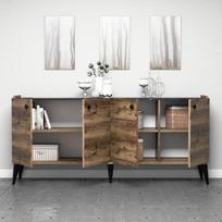 komoda riesutas - Komoda Kalune Design 566, 182 cm, tamsiai ruda - 4 nuotrauka