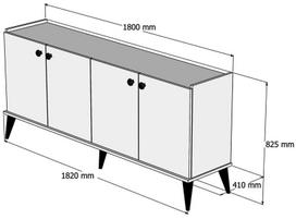komoda riesutas - Komoda Kalune Design 566, 182 cm, tamsiai ruda - 6 nuotrauka