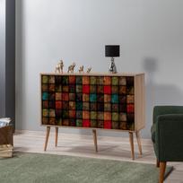 komoda 120 - Komoda Kalune Design 863 (VII), 120 cm, įvairių spalvų/ąžuolo spalvos - 4 nuotrauka
