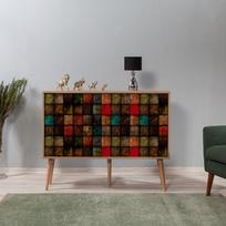komoda 120 - Komoda Kalune Design 863 (VII), 120 cm, įvairių spalvų/ąžuolo spalvos - 5 nuotrauka