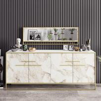 konsolis staliukas - Kalune Design Konsolė Polka Aynalı - Baltas - 5 nuotrauka