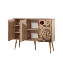 komoda 120 - Komoda Kalune Design 863 (VII), 120 cm, ąžuolo spalvos/tamsiai ruda - 3 nuotrauka