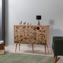 komoda 120 - Komoda Kalune Design 863 (VII), 120 cm, ąžuolo spalvos/tamsiai ruda - 6 nuotrauka
