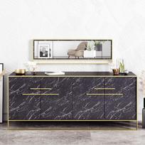 tv komoda - Kalune Design Konsolė Polka Aynalı - Juodas - 4 nuotrauka