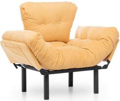 Išskleidžaiamas fotelis Kalune Design Nitta Single, geltonas