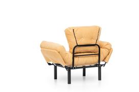 fotelis hanah - Išskleidžaiamas fotelis Kalune Design Nitta Single, geltonas - 7 nuotrauka