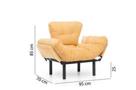 fotelis hanah - Išskleidžaiamas fotelis Kalune Design Nitta Single, geltonas - 8 nuotrauka