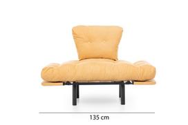 fotelis hanah - Išskleidžaiamas fotelis Kalune Design Nitta Single, geltonas - 9 nuotrauka