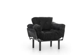 foteliai isskleidziami - Išskleidžiamas fotelis Kalune Design Nitta Single, juodas - 5 nuotrauka