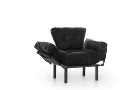 foteliai isskleidziami - Išskleidžiamas fotelis Kalune Design Nitta Single, juodas - 6 nuotrauka