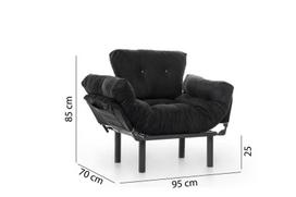foteliai isskleidziami - Išskleidžiamas fotelis Kalune Design Nitta Single, juodas - 10 nuotrauka