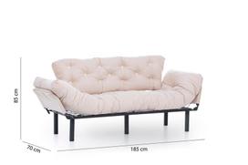 kalune design love - Kalune Design 3-sėdynė sofa-lova Nitta Triple - Kreminis - 5 nuotrauka