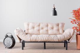 kalune design love - Kalune Design 3-sėdynė sofa-lova Nitta Triple - Kreminis - 8 nuotrauka