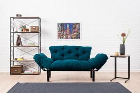melyna sofa lova - Kalune Design 2-sėdynė sofa-lova Nitta - Petrol Mėlyna - 5 nuotrauka