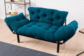 melyna sofa lova - Kalune Design 2-sėdynė sofa-lova Nitta - Petrol Mėlyna - 6 nuotrauka