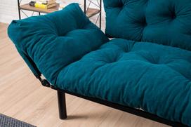 melyna sofa lova - Kalune Design 2-sėdynė sofa-lova Nitta - Petrol Mėlyna - 7 nuotrauka