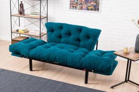 melyna sofa lova - Kalune Design 2-sėdynė sofa-lova Nitta - Petrol Mėlyna - 11 nuotrauka