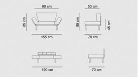 melyna sofa lova - Kalune Design 2-sėdynė sofa-lova Nitta - Petrol Mėlyna - 13 nuotrauka