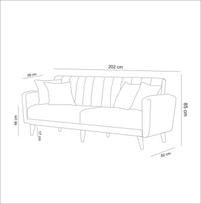 dviviete sofa lov - Kalune Design 3-sėdynė sofa-lova Aqua - Pilkas - 7 nuotrauka