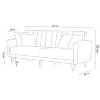 dviviete sofa lov - Kalune Design 3-sėdynė sofa-lova Aqua - Pilkas - 9 nuotrauka