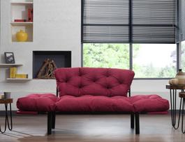 kalune design love - Kalune Design 2-sėdynė sofa-lova Nitta - Maroon - 7 nuotrauka
