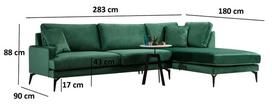 sofa kampas zalias - Kalune Design Kampo sofa Papira Corner (L3+CHL) - 5 nuotrauka