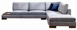 Kalune Design Kampo sofa Tulip Corner Right With Pouf - Dark Pilkas