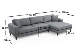 kalune design love - Kalune Design Kampo sofa Nordic Corner Right (L3+Chl) - 4 nuotrauka