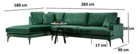 sofa kampas zalias - Kalune Design Kampo sofa Papira Corner (CHL+3R) - 5 nuotrauka