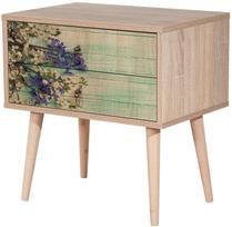 stalas 60 40 - Naktinis staliukas Kalune Design 863 (VIII), 61 cm, ąžuolo/žalios spalvos - 1 nuotrauka