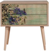 stalas 60 40 - Naktinis staliukas Kalune Design 863 (VIII), 61 cm, ąžuolo/žalios spalvos - 2 nuotrauka