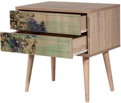 stalas 60 40 - Naktinis staliukas Kalune Design 863 (VIII), 61 cm, ąžuolo/žalios spalvos - 3 nuotrauka