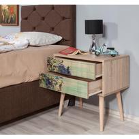 stalas 60 40 - Naktinis staliukas Kalune Design 863 (VIII), 61 cm, ąžuolo/žalios spalvos - 6 nuotrauka