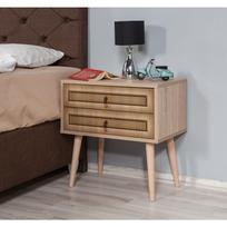 stalas 60 40 - Naktinis staliukas Kalune Design 863 (VIII), 61 cm, ąžuolo/šviesiai rudos spalvos - 4 nuotrauka