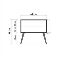 stalas 60 40 - Naktinis staliukas Kalune Design 863 (VIII), 61 cm, ąžuolo/šviesiai rudos spalvos - 6 nuotrauka