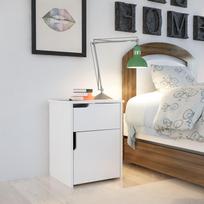 stalas 60 40 - Naktinis staliukas Kalune Design Asra, baltas - 2 nuotrauka